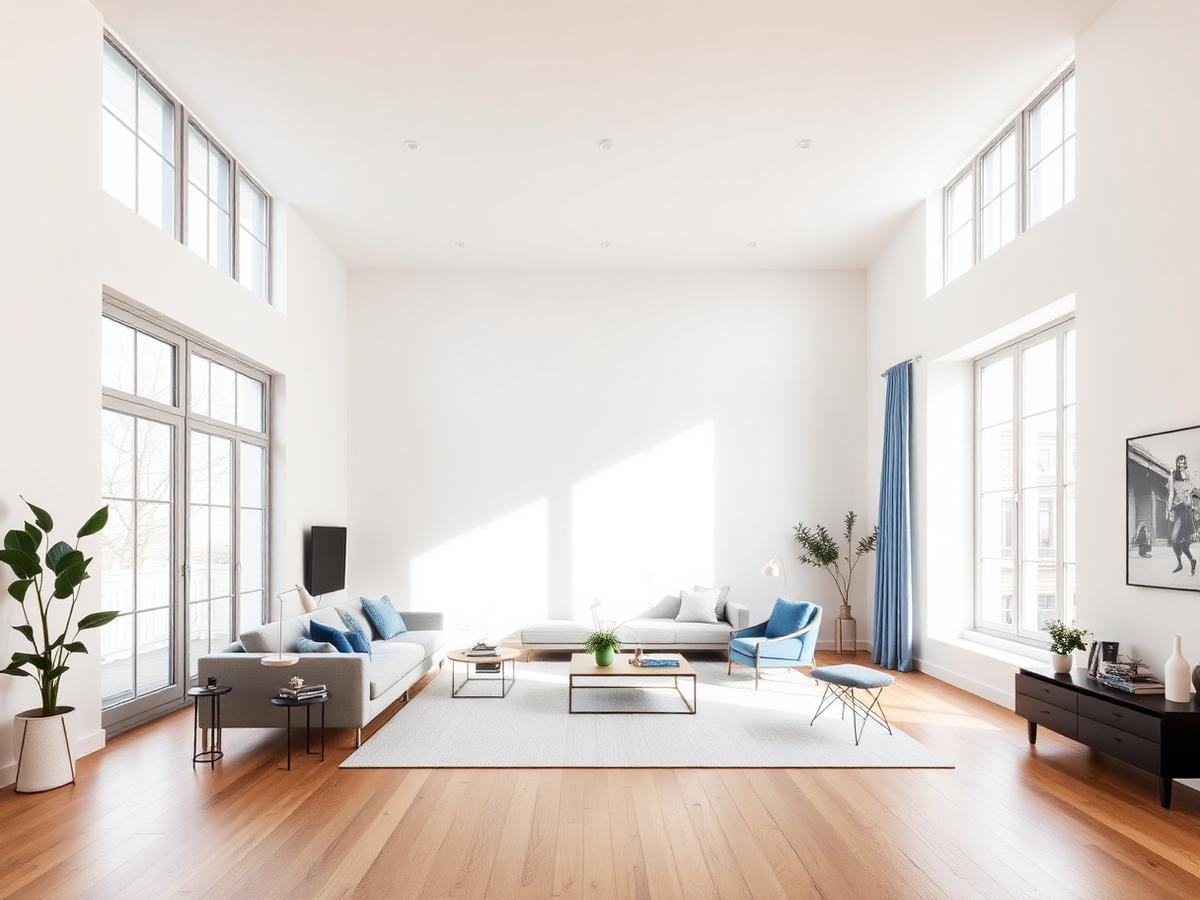 Intérieur d'un appartement rénové à Bruxelles